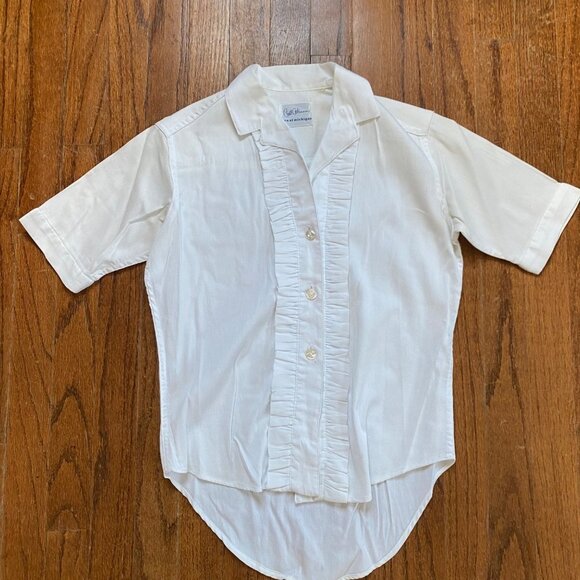 Vintage Bill Atkinson Glen of Michigan Blouse Womens Size Small Tuxedo Button Up - Picture 4 of 12